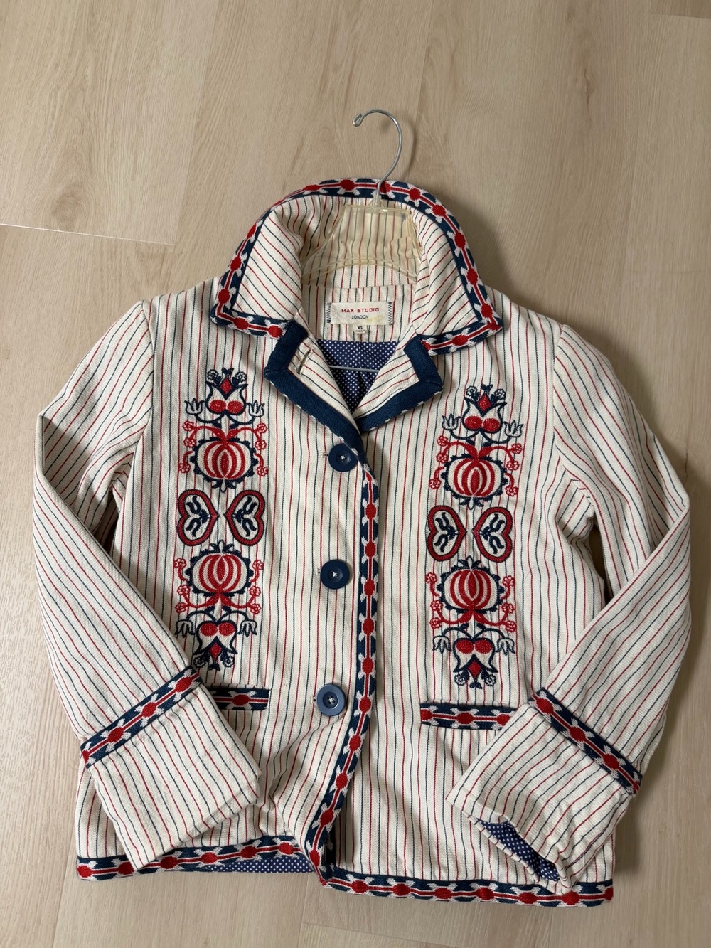 Vintage Max Studio London Natalie Blazer Embroidered